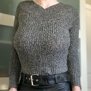 Cropped Grey Knitted Sweater Size S